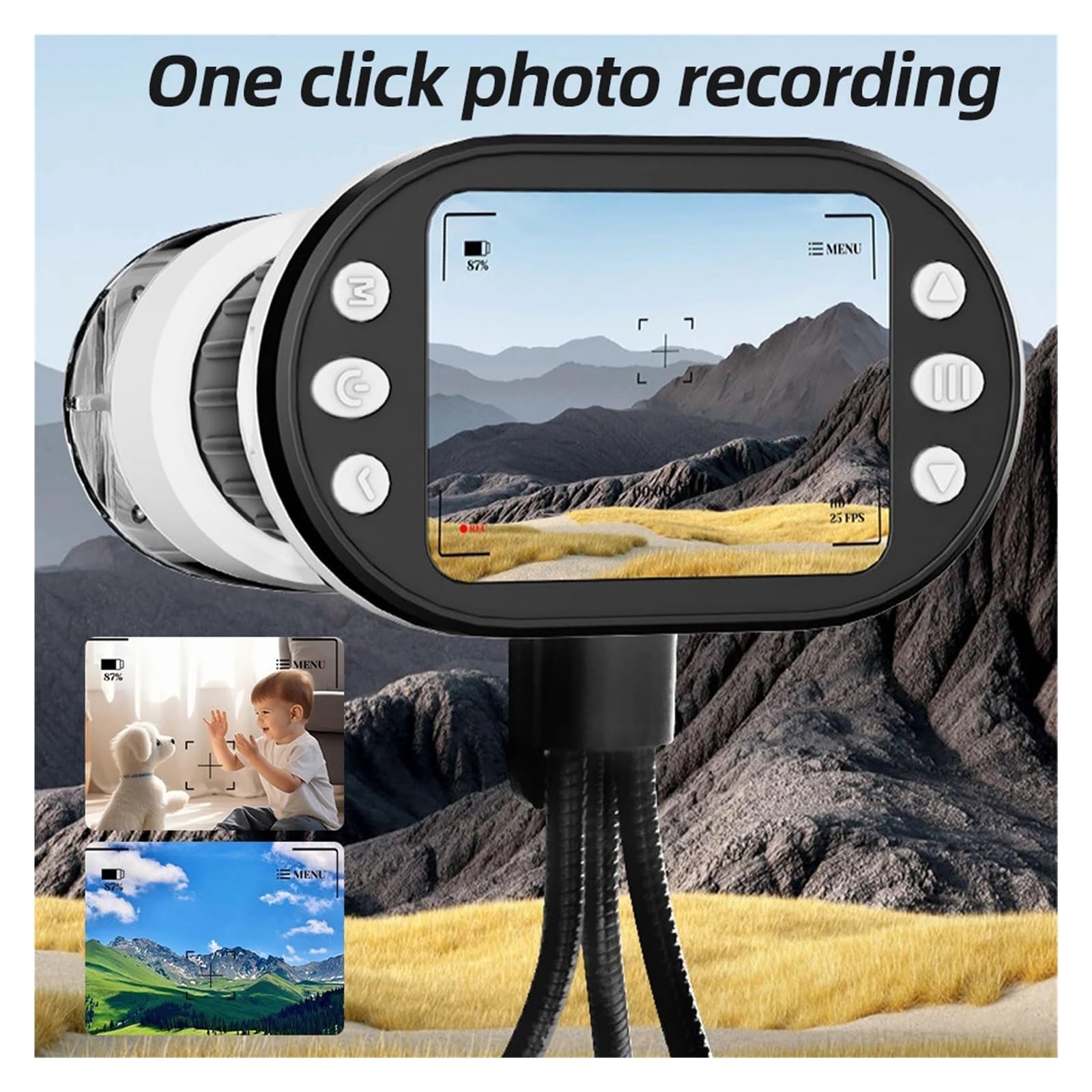 1000X Handheld Microscope for Kids 4K 2.0" Screen Rechargeable Pocket Digital Microscopes Magnifying Lenses Camera