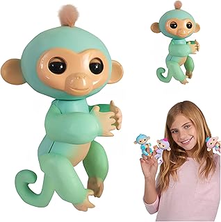 Fingerling's Monkey Toys - 2023 Interactive Baby Monkey Reacts to Touch - Children's Toy Sensing Colorful Holding Monkey Fingertip Monkey Doll Parent-child Interactive Induction Birthday Gift 1PC