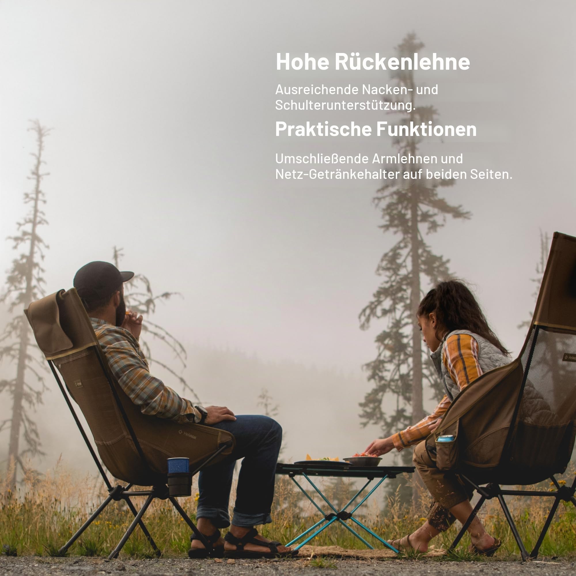 Helinox Savanna Klappbarer Campingstuhl mit hoher Rückenlehne, 1.8 kg, Bequeme Outdoor-Stühle, Picknick, Coyote Tan