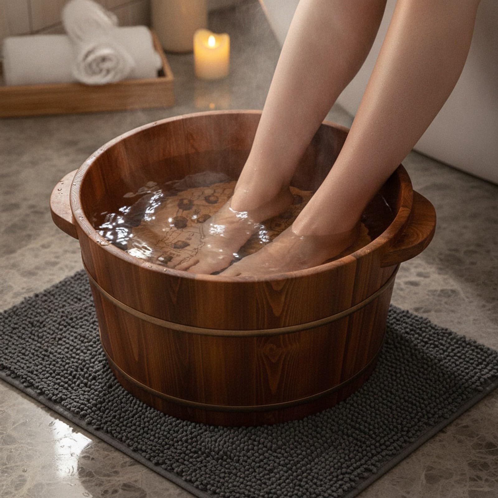 rockible Bassin Bain Pieds Traditionnel Baqu pr Bain Pieds, Élégant, 26x36cm, Fond Plat