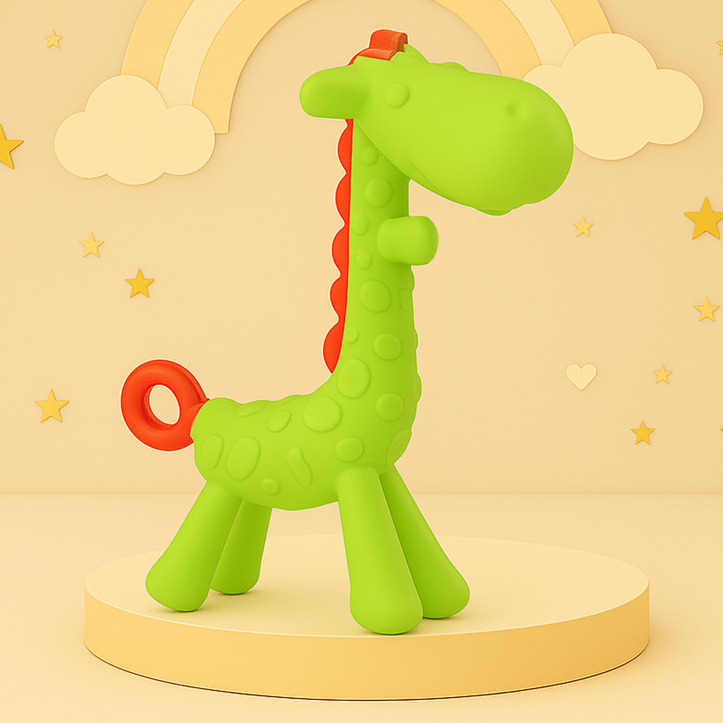 The Cheeky Kidzz Baby Giraffe Teether Toy BPA-Free Silicone Textured Infant Teething Toy (3-24 Months) (Design 7)-image-40