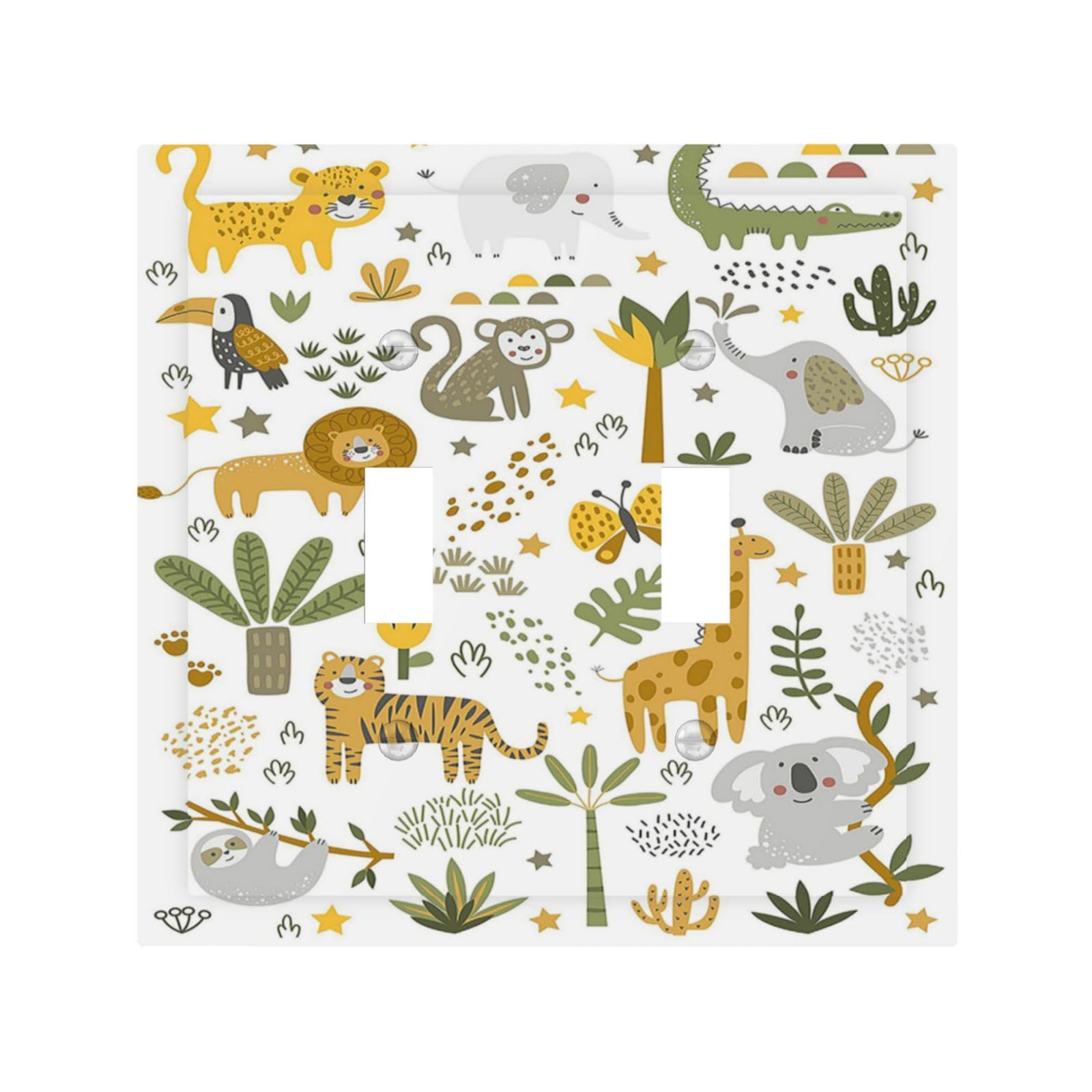 Placa de interruptor de animales de la selva para decorar la habitación infantil