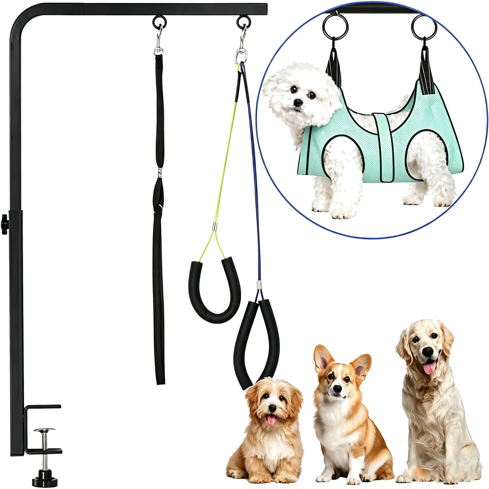 Adjustable Dog Grooming Arm with Heavy-Duty Clamp, 20″–30″ Height