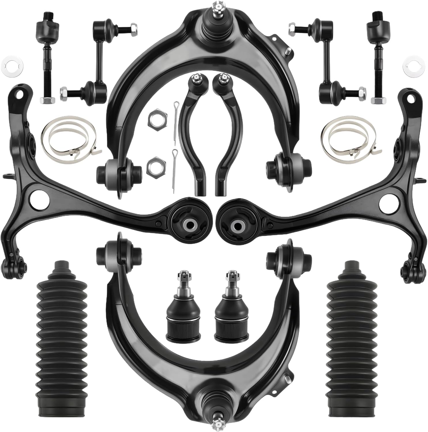 Front Upper & Lower Control Arm with Ball Joint Fit for Acura TSX 2004-2008, Honda Accord 2003-2007 2.4L DX EX LX SE Special Value-14 PCS Suspension Kit K640289, K620616