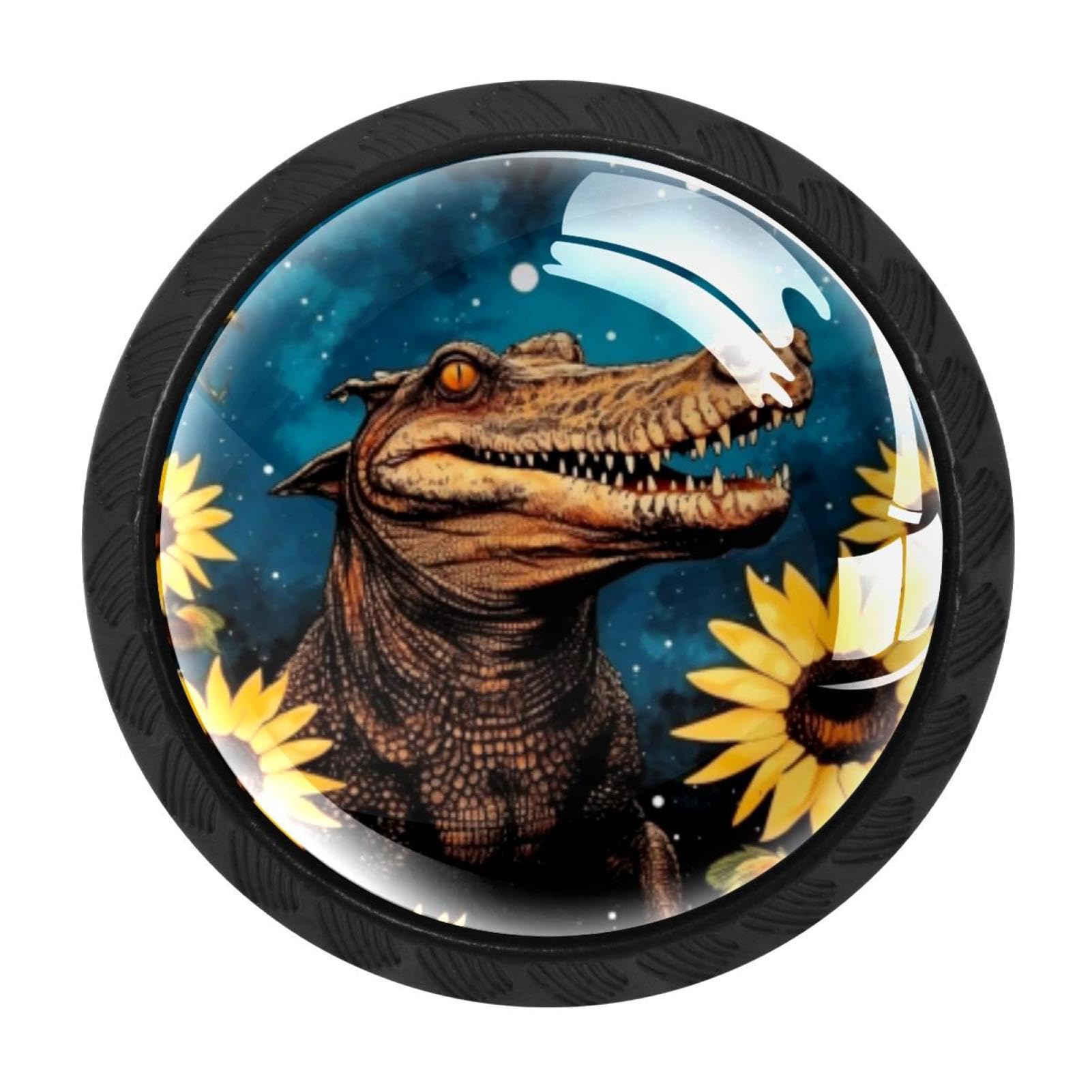 Chenzzzz Multicolored 03 4 Pack Black Crocodile Starry Sunflower Cabinet Pulls Kitchen Cabinet Handles Ideal For Cabinet,Drawer,Cupboard And Wardrobe
