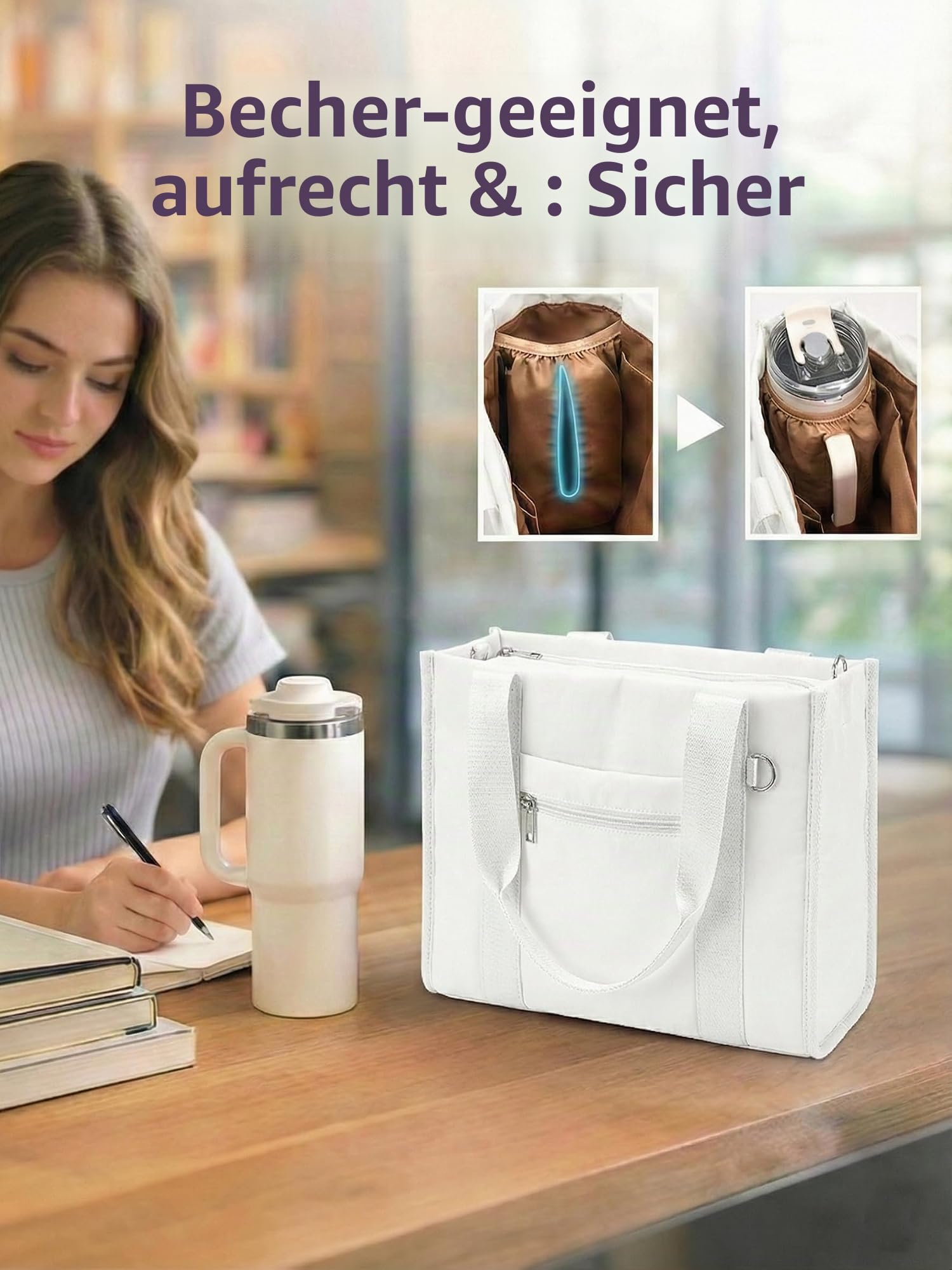 Fancy Forest KALIDI Shopper Tasche Damen Groß Tote Bag Puffige Laptoptasche Arbeitstasche Damen Handtasche Umhängetasche für Arbeit Büro Reisen Einkaufen Schule