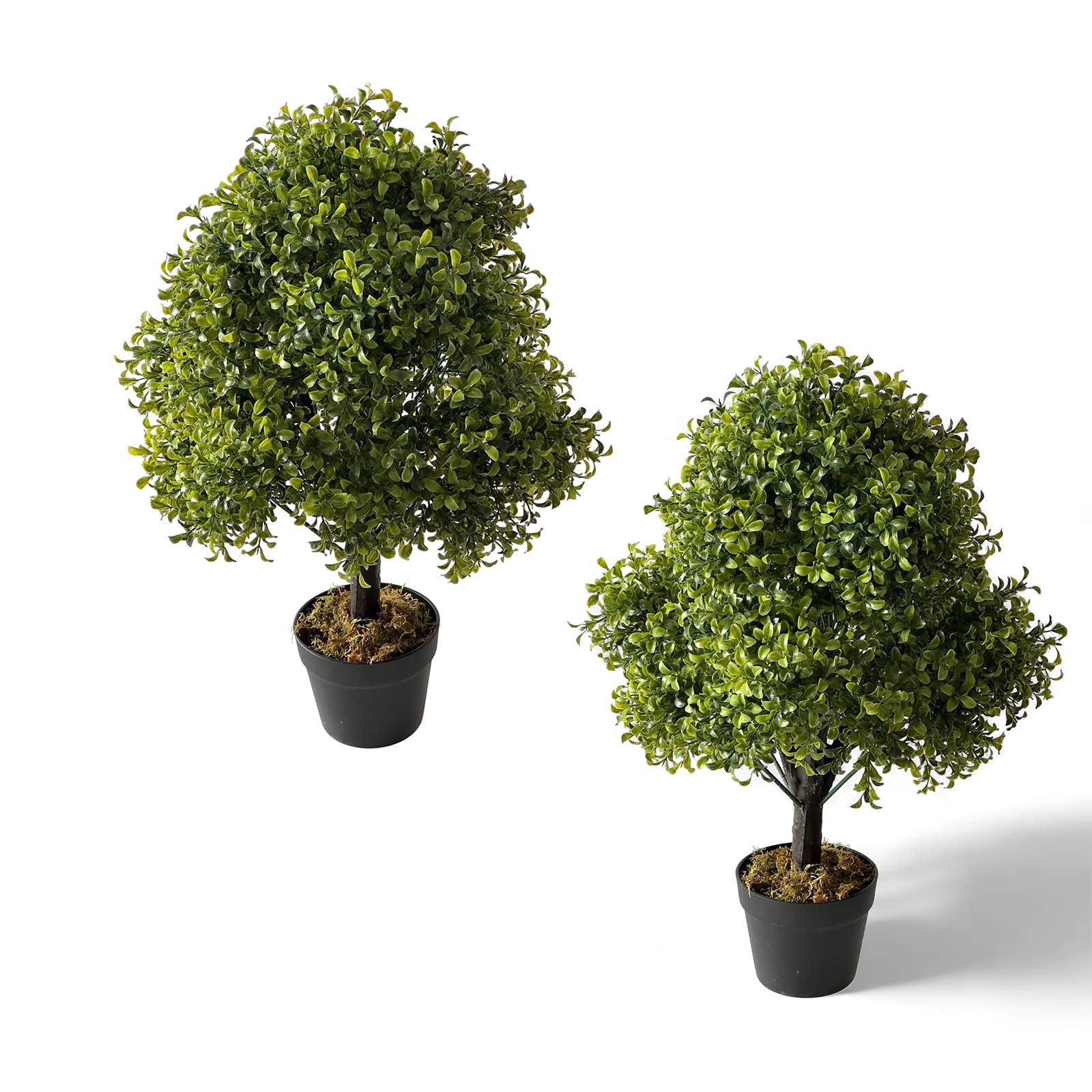 The Bloom Times 27 Inch Tall Topiary Trees Artificial Outdoor 2 Pack