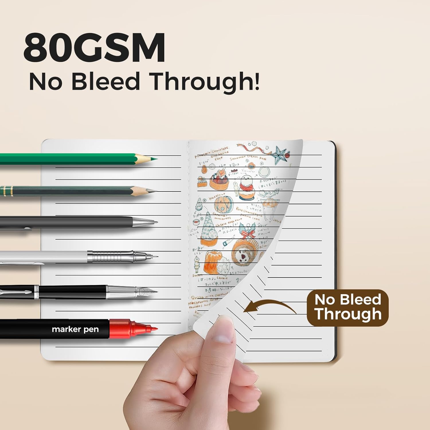 Lined Pocket Notebooks, 20 Pack Small Notebook Bulk, 3.5x5.5 inch, A6 Size Thick 80GSM College Ruled Paper, Black Cover Mini Journal for Men, Women, Journaling & Business Notes - Image 4