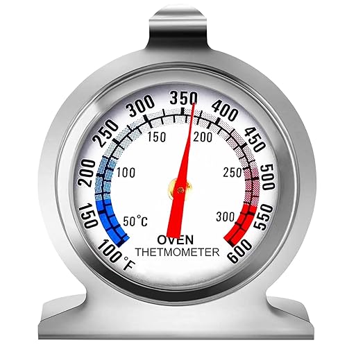 Termómetro para horno de 122.0-572.0 F100-600F, termómetro analógico de lectura instantánea de acero inoxidable para cocina (paquete de 1)