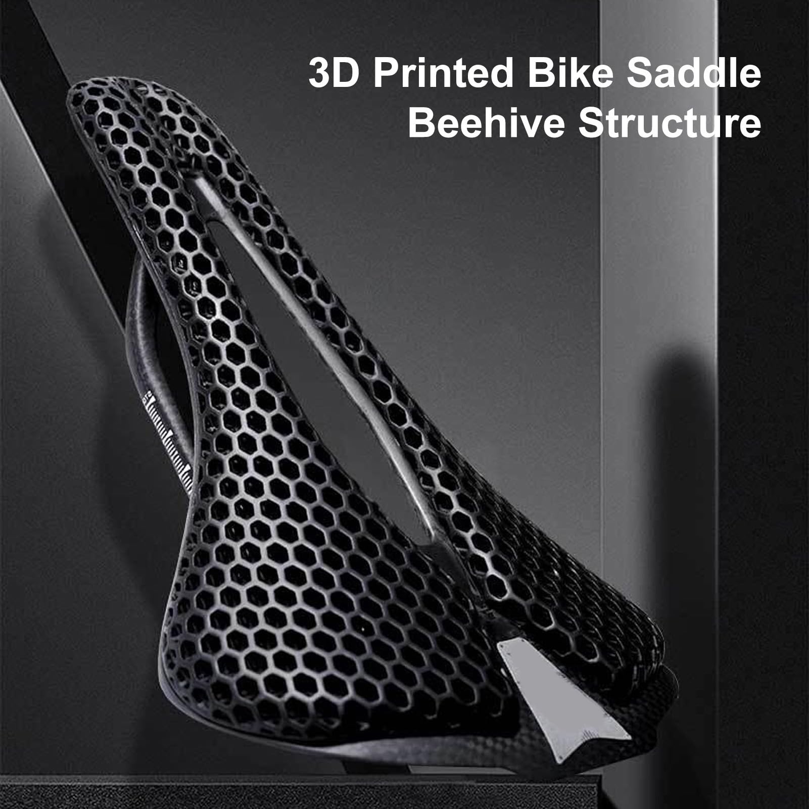Siodełko Rowerowe z Włókna Węglowego z Nadrukiem 3D, Oddychająca, Wodoodporna, Lekka Poduszka Unisex, Siodełko do Roweru Szosowego o Strukturze Plastra Miodu do Rowerów MTB, BMX