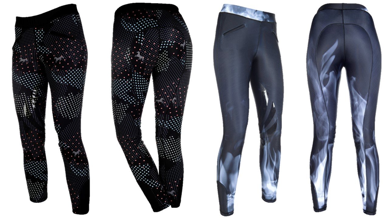 HKM - Reitleggings -Fancy- Silikon-kniebesatz9195, Pantaloni Unisex - Adulto