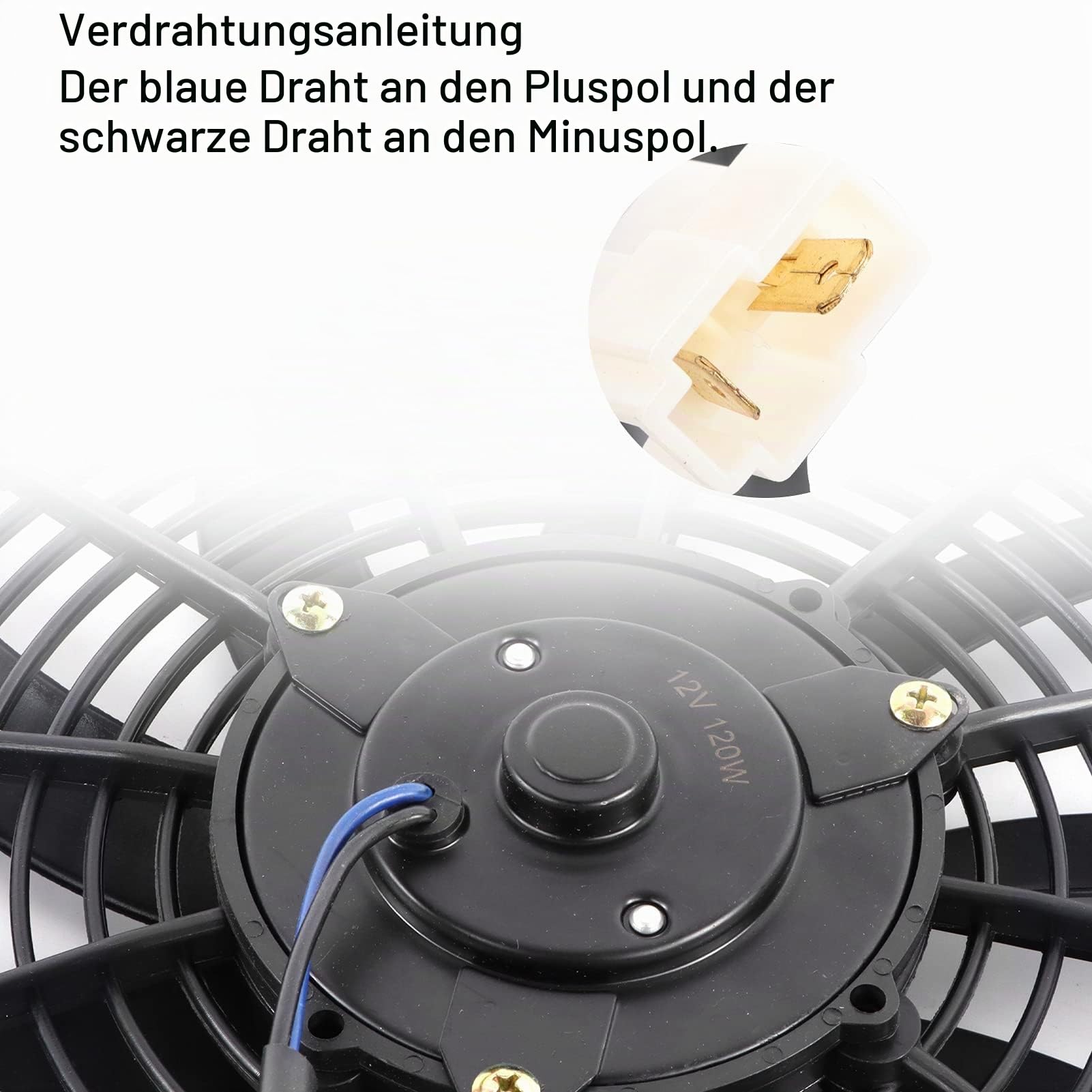 Kühlerlüfter 12V, 16 Zoll Kühler Auto Kühlgebläse Elektrischer Lüfter Motorlüfter Slim Elektrolüfter Zusatzlüfter mit Montagesatz für KFZ Wagen Wohnwagen Kart 120W 10 Flügel