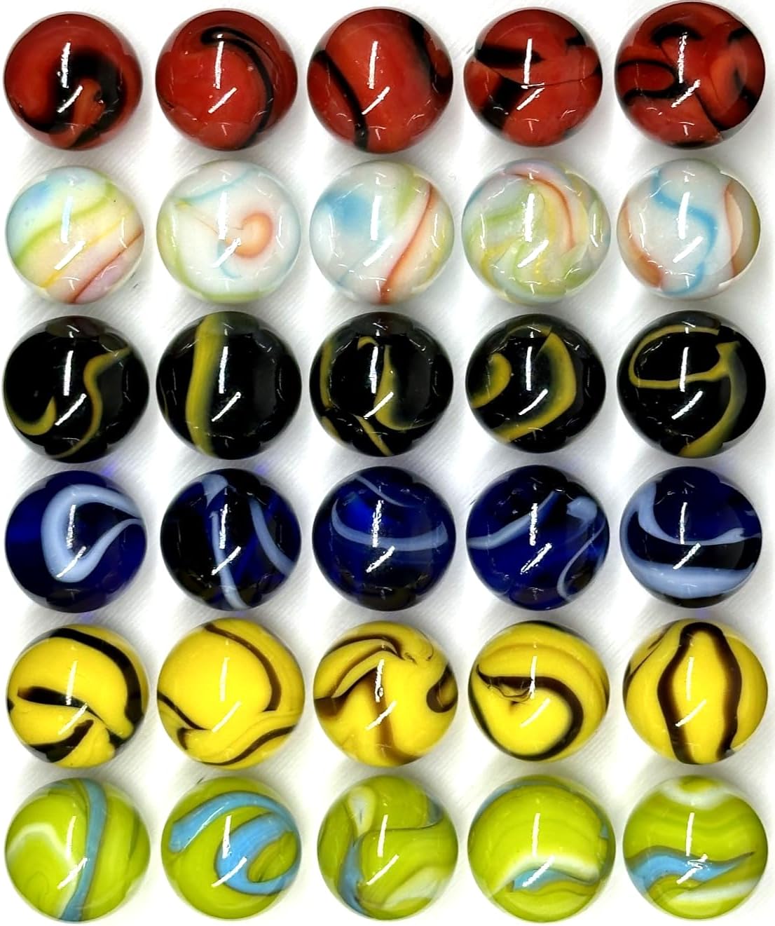 Big Game ~30 Deluxe Replacement Marbles (with Drawstring Storage Bag) Solid Glass Aggravation Wahoo Dirty Marbles Chinese Checker Game 16mm (5/8")