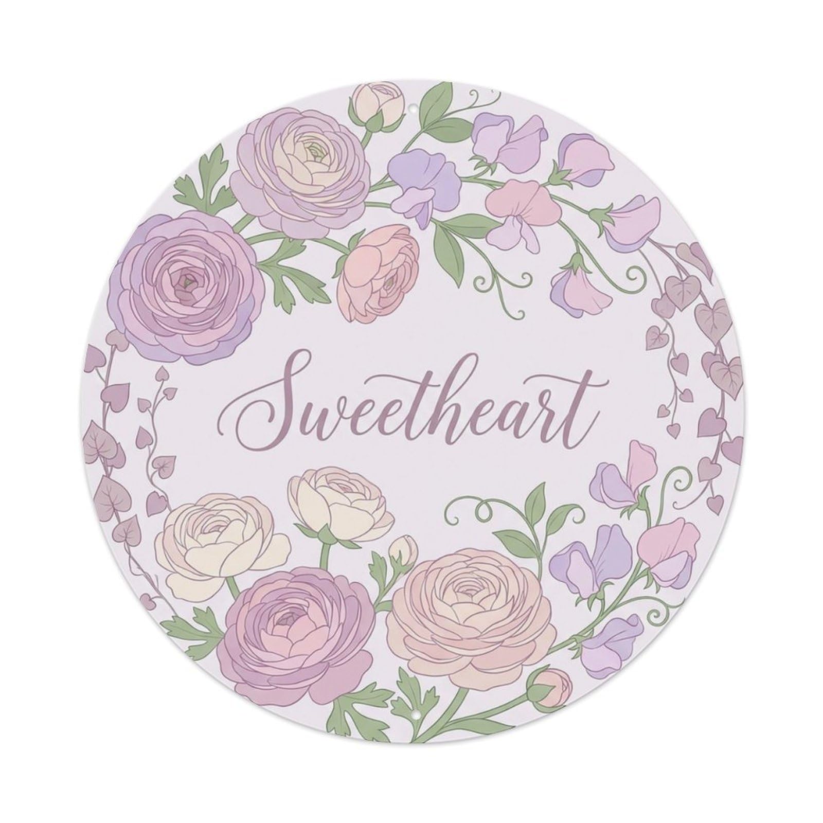 Romantic She Shed Floral Sweetheart Metal Tin Sign