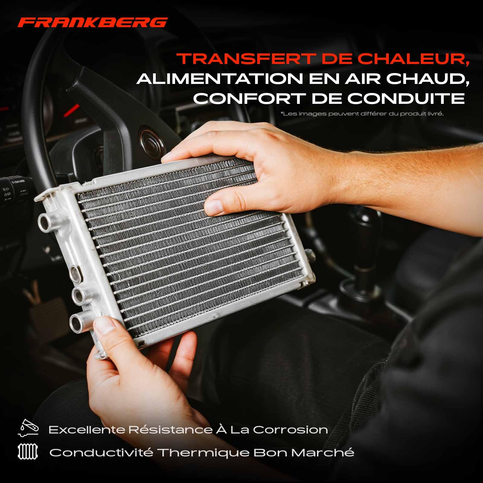 Frankberg Échangeur de chaleur pour chauffage intérieur, essence/diesel | 191819031C; Compatible avec: P.a.s.s.a.t Variant 35I 3A5, Golf IV Variant 1J5, Nouvelle Coccinelle 1C1 9C1