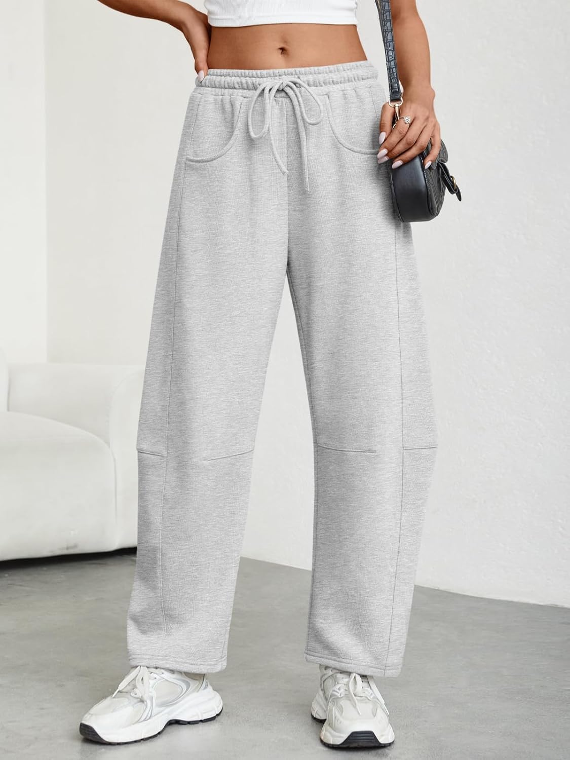 Trendy Queen Barrel Sweatpants Womens Wide Leg Pants Baggy Palazzo Lounge Comfy Flowy Pants Teen Girls Fall Clothes Outfits - Image 2