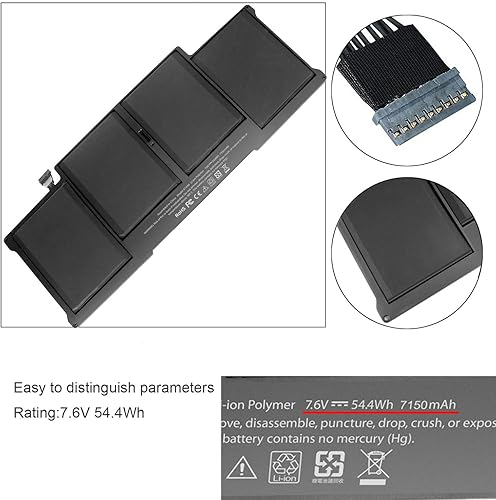 Miniatura 4 de Batería A1405 compatible con MacBook Air de 13 pulgadas A1377 A1369 (versión 2010 mediados de 2011) A1496 (versión 2013) A1466 (versión 2012) A1466