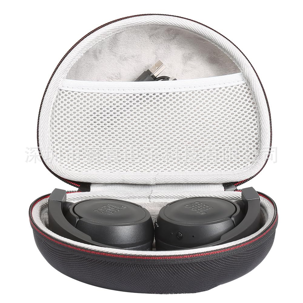 Faltbare On-Ear Kopfhörerhülle – Hartschalen-Tasche Für JBL Tune 510BT, Sony MDR-ZX Serie Uvm., Schwarz, Mit Handschlaufe
