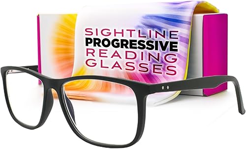 Sightline Six-006 - Lentes de lectura multifoco, marco de calidad premium, tamaño mediano a grande, aumento de 2.50