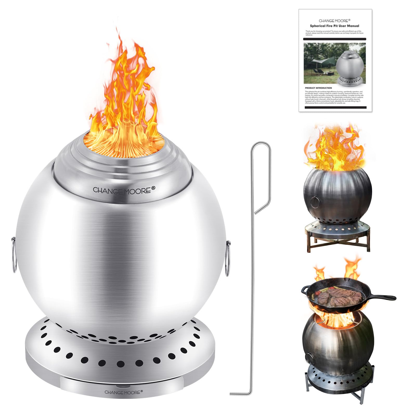 Amazon | CHANGE MOORE 新升级 二次燃焼焚き火台 球形 150%の