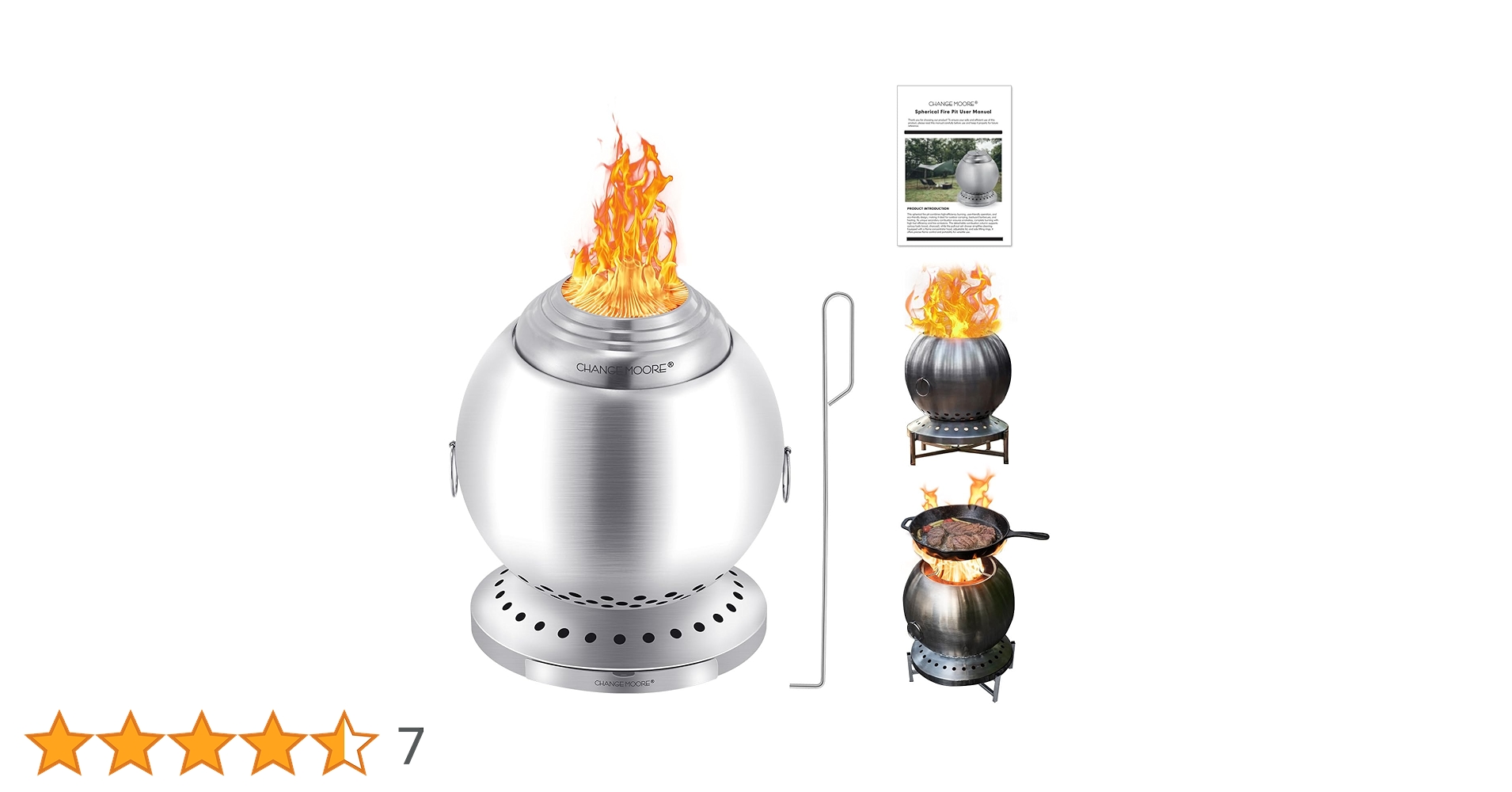 change moore 焚火台　新升级 二次燃焼焚き火台 球形 Amazon | CHANGE MOORE 新升级 二次燃焼焚き火台 球形 150%の