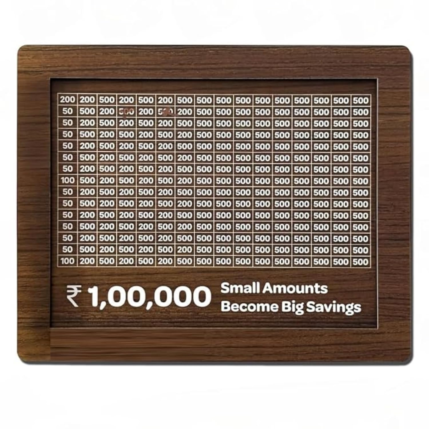 Wooden Money/Piggy Bank for Kids & Adults, Savings Challenge Box, Money Saving Box for Adult 100000, Cash Collection Gullak Mini Bank, Birthday Gift for Kids, Women/Men/Friends (One Size) (AW1)