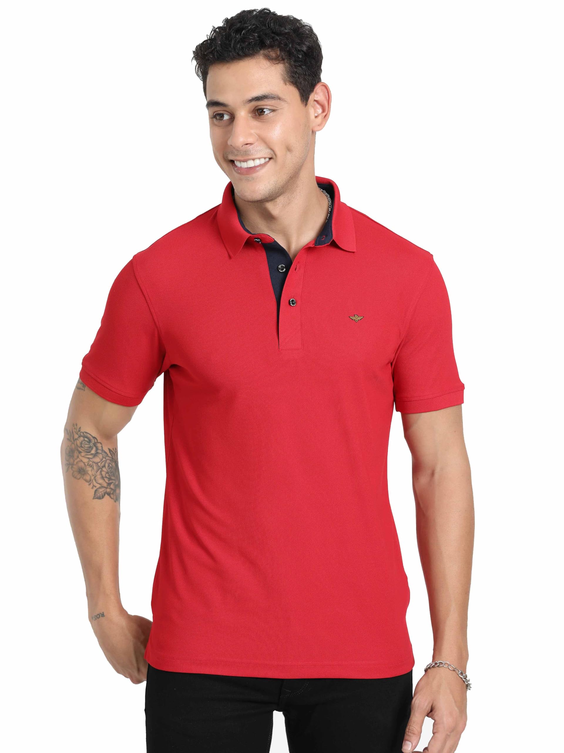STELLERSMen's Premium Polo T-Shirt | Wrinkle Free | Quick Dry | Soft | Feather Touch Feel | Regular Fit