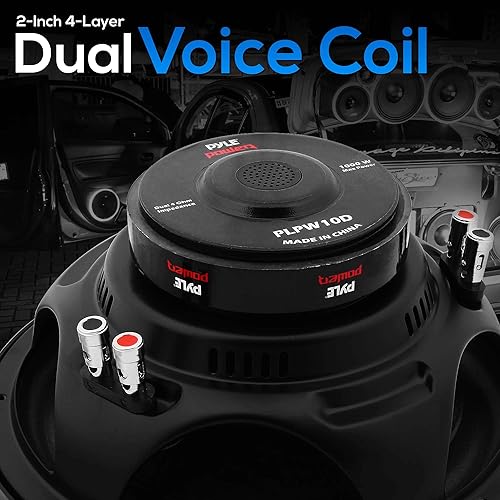 Miniatura 22 de Altavoz de graves de 4 ohmios doble de 1000 W y 10 pulgadas Pyle, 15" (38 cm)