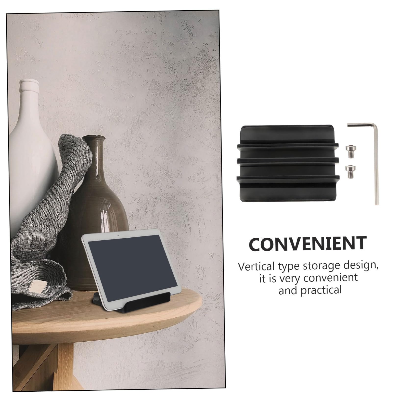 Soporte Vertical de Aluminio para Laptop y Tablet Base Estable y para Escritorio Compatible con Diferentes Grosor de Portátiles y Notebooks