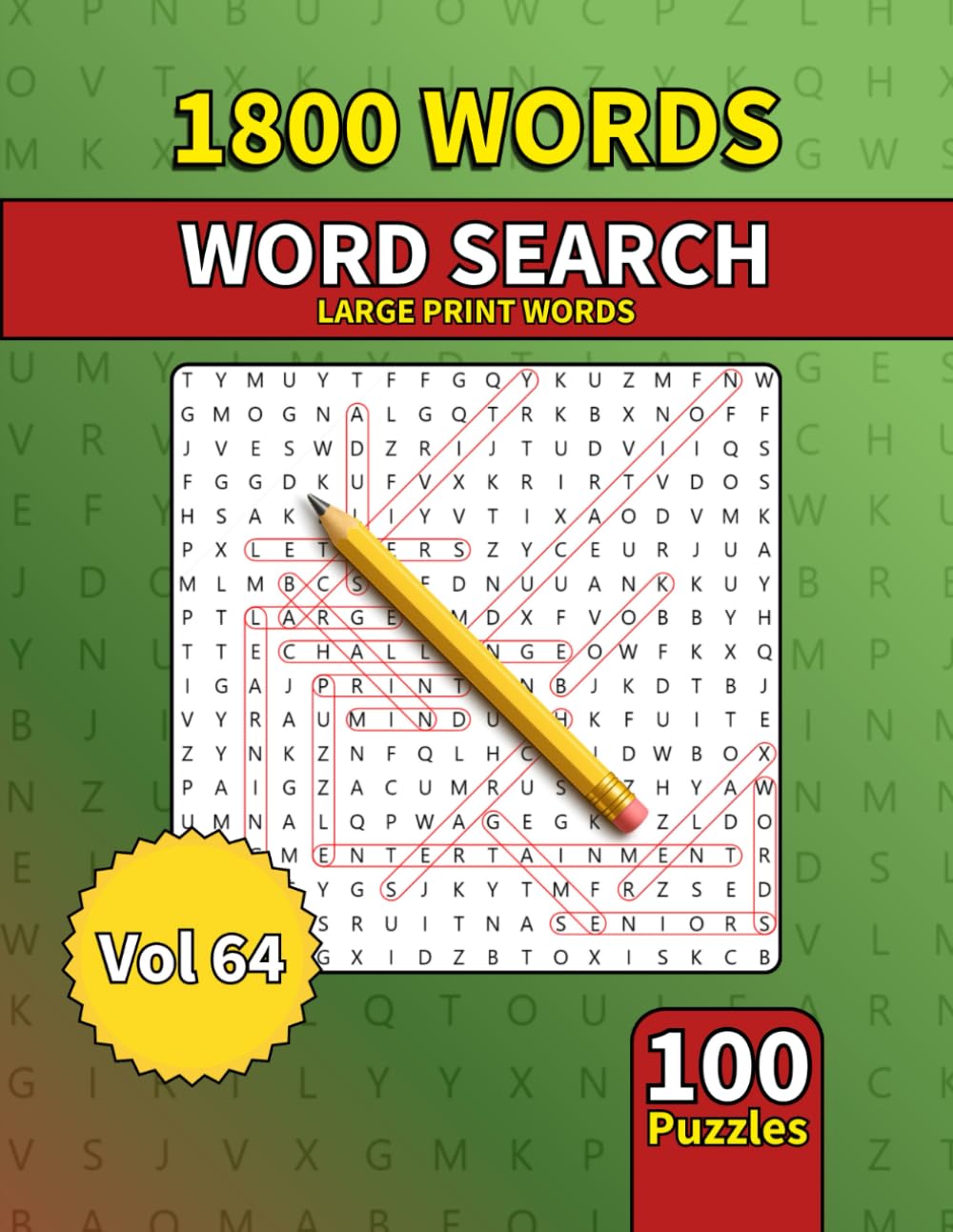 Large Print Word Search Book for Adults: 1800 Words - 100 Puzzles - Varied Themes - Perfect for Adults, Seniors & Teens - Vol 64