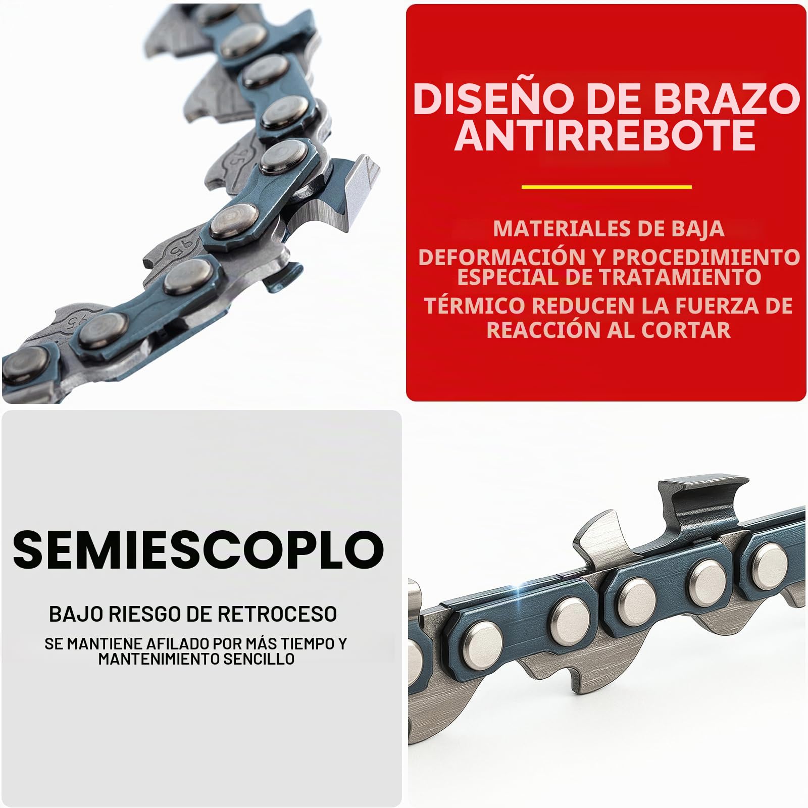 Cadena de motosierra de 35 cm (14 pulgadas), paso de 1,3 mm (3/8"), 52 eslabones, guía de cadena de 35 cm, compatible con los modelos Einhell GH-EC 1835, GC-EC1935, Makita DCS330