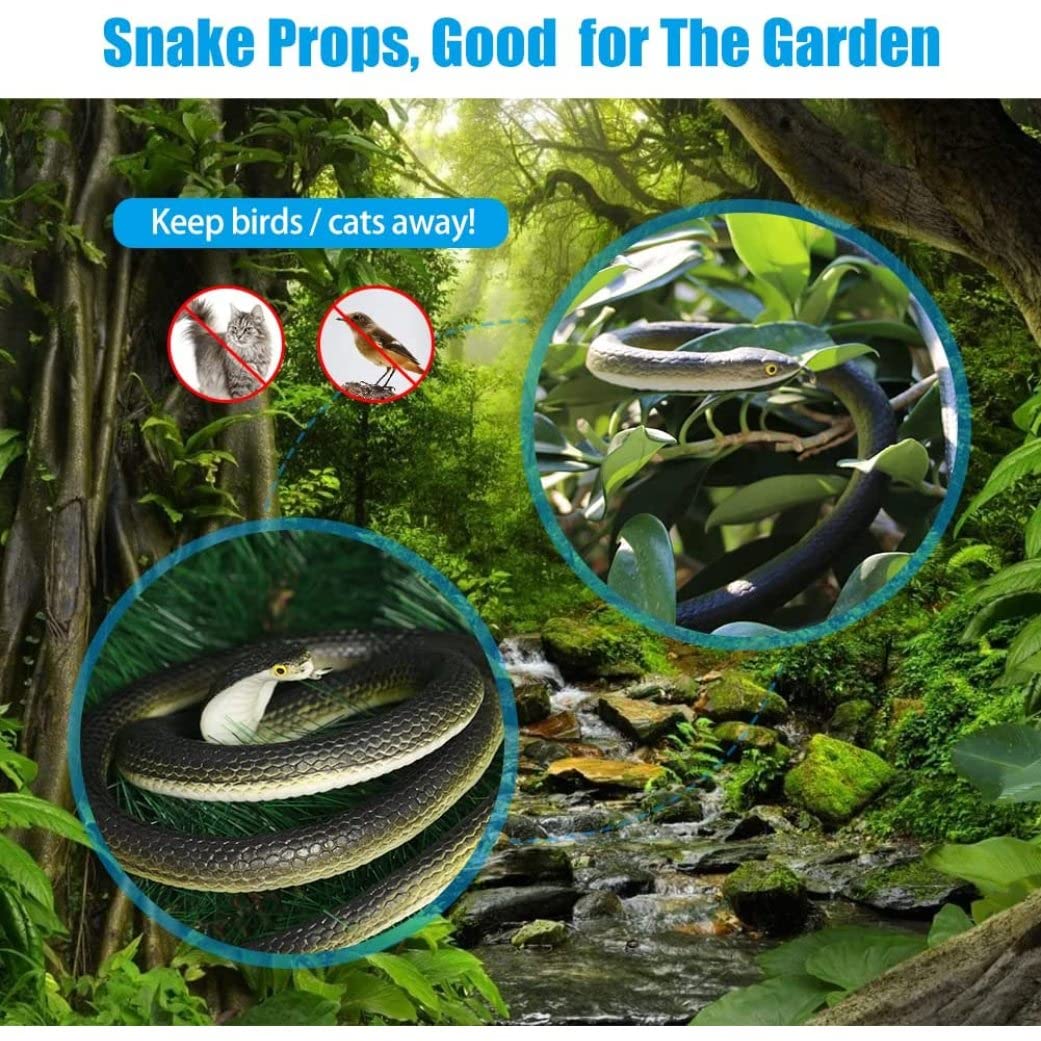 2 Serpientes De Goma De 80 Cm – Realistas Para Bromas, Jardín Y Halloween
