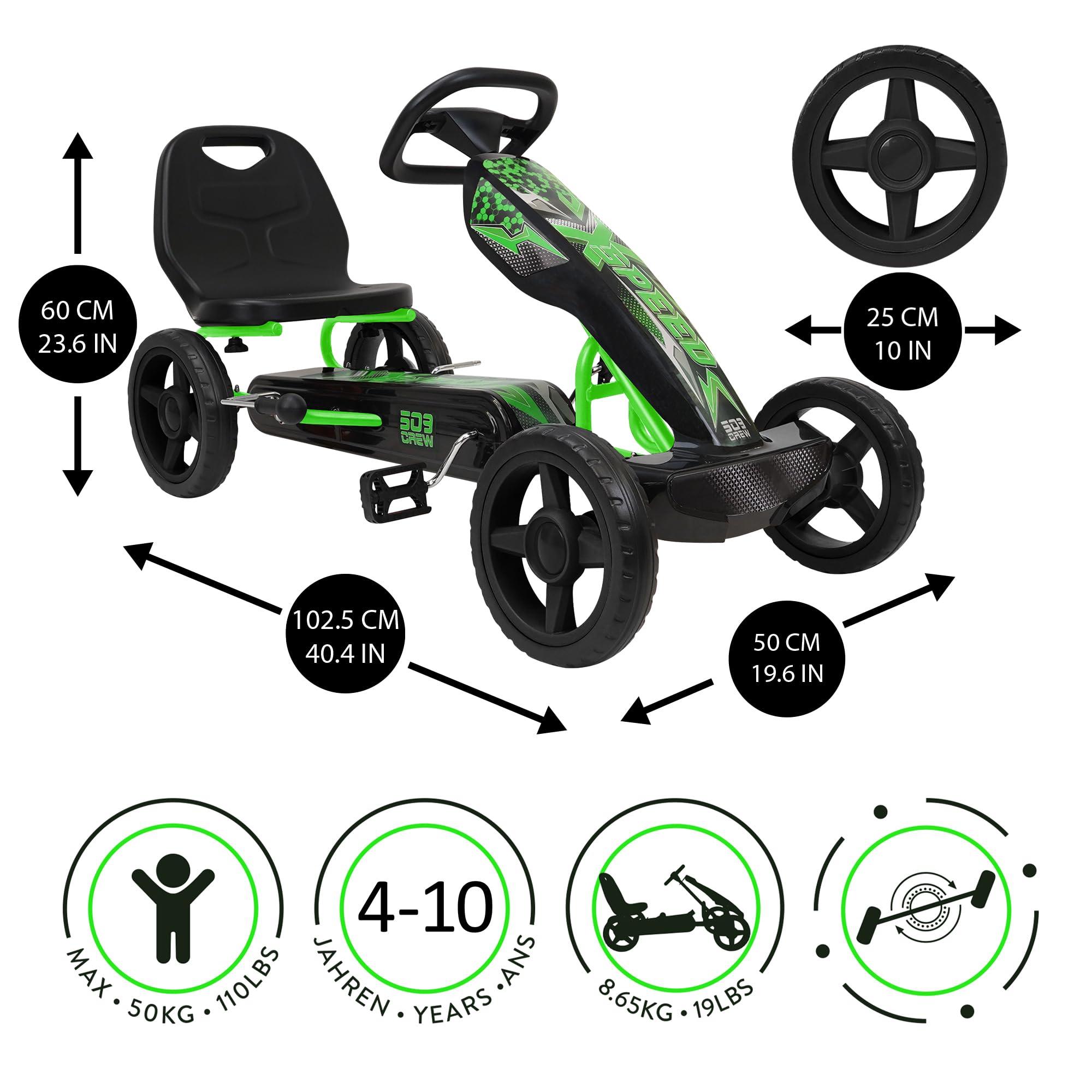 XSpeed Pedal Go Kart - Green