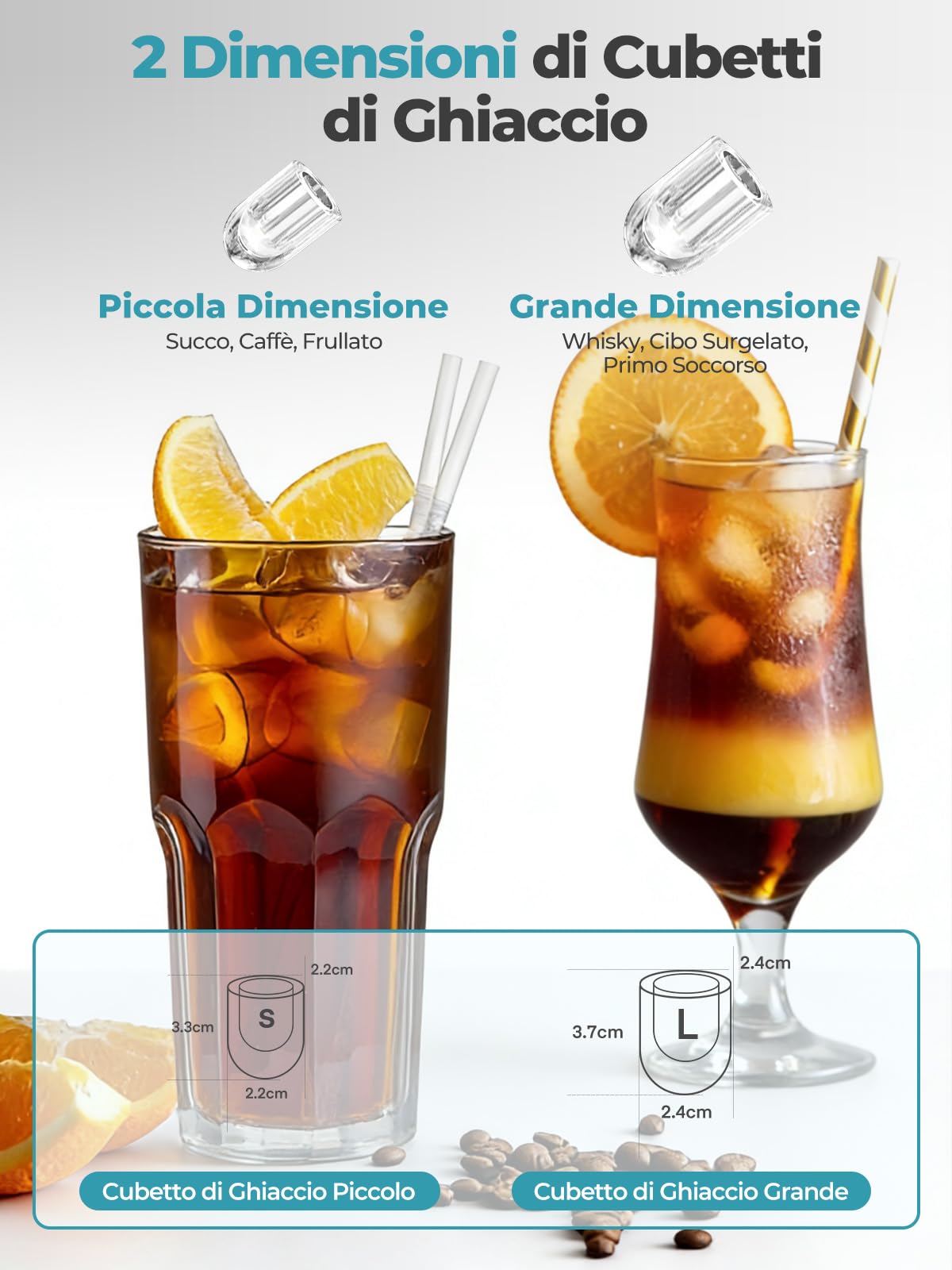 FOHERE Macchina Ghiaccio 14kg/24h, Autopulente, 2 Dimensioni,9 Cubetti in 6 Minuti, Ice Maker con Paletta/Cestello (Nero)