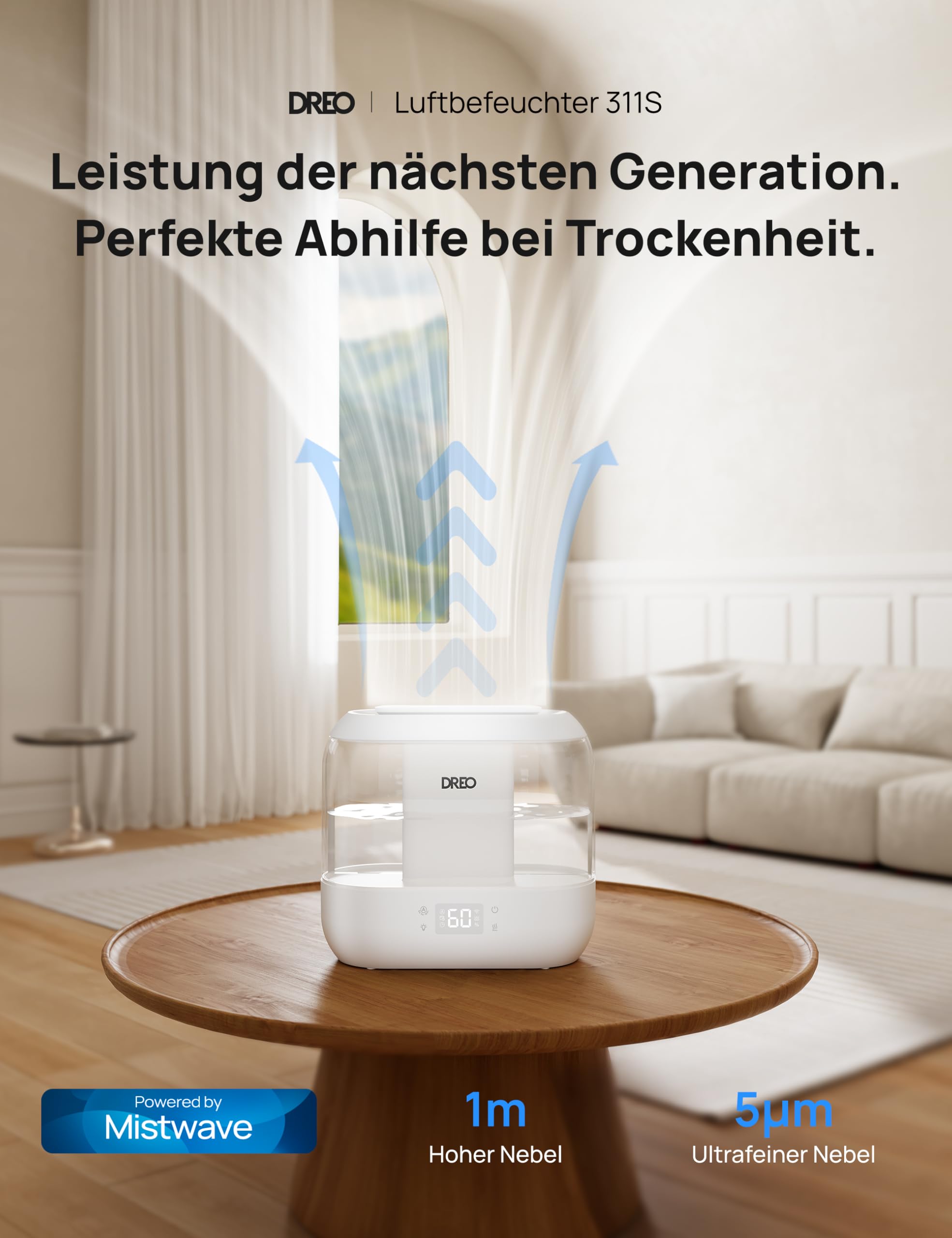 Dreo Smart Luftbefeuchter für Schlafzimmer 4L – Bild 2