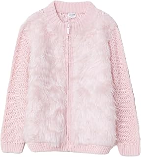 كارديجان تريكو للبنات برقبة دائرية وأكمام طويلة وتفاصيل قطيفة من ال سي وايكيكي