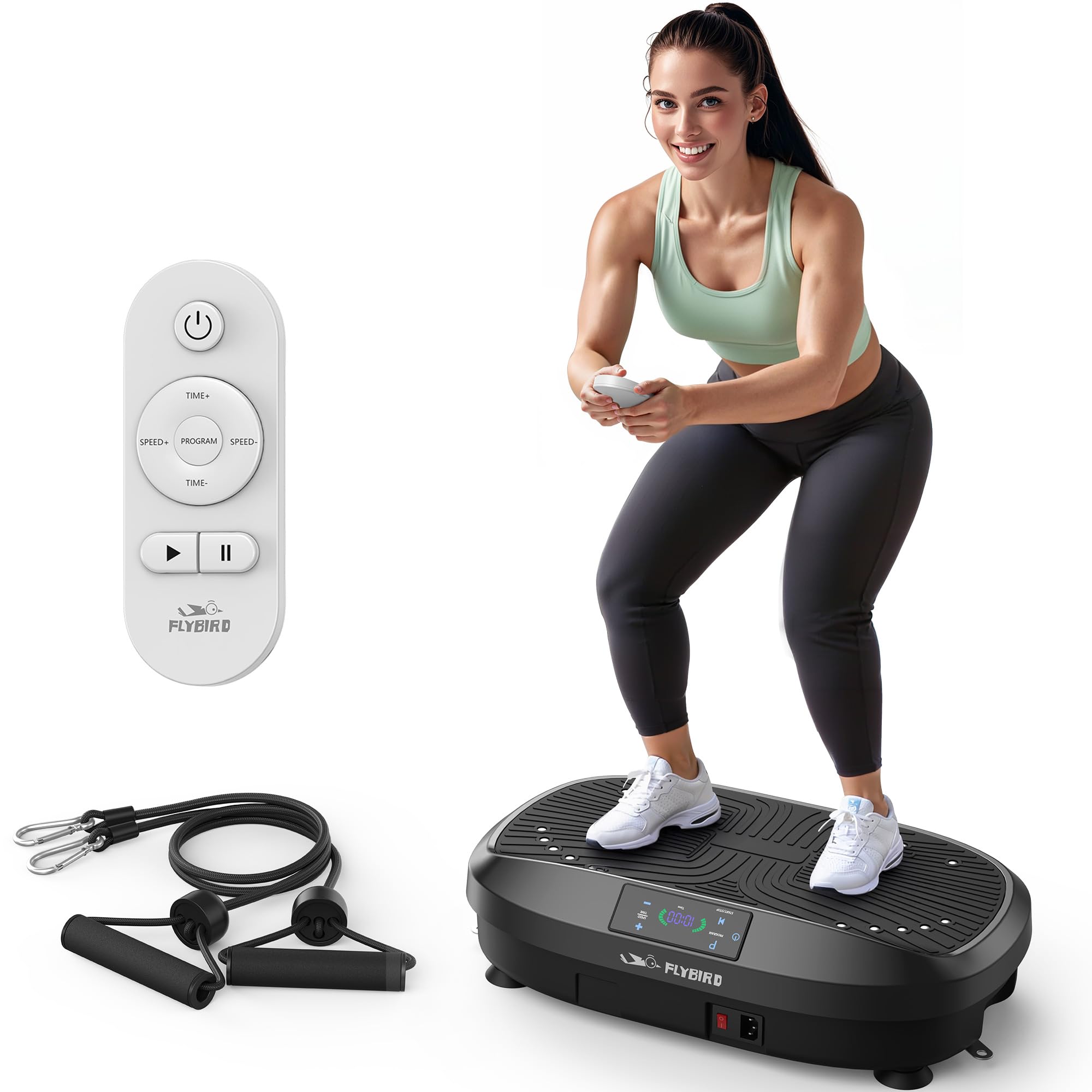 2026 Mini Vibration Plate Exercise Machine, 200W High-Speed Motor, 150KG Weight Capacity, Full-Body Workout Vibration Plate for Weight Loss & Lymphatic Drainage & Body Shaping & Home Fitness