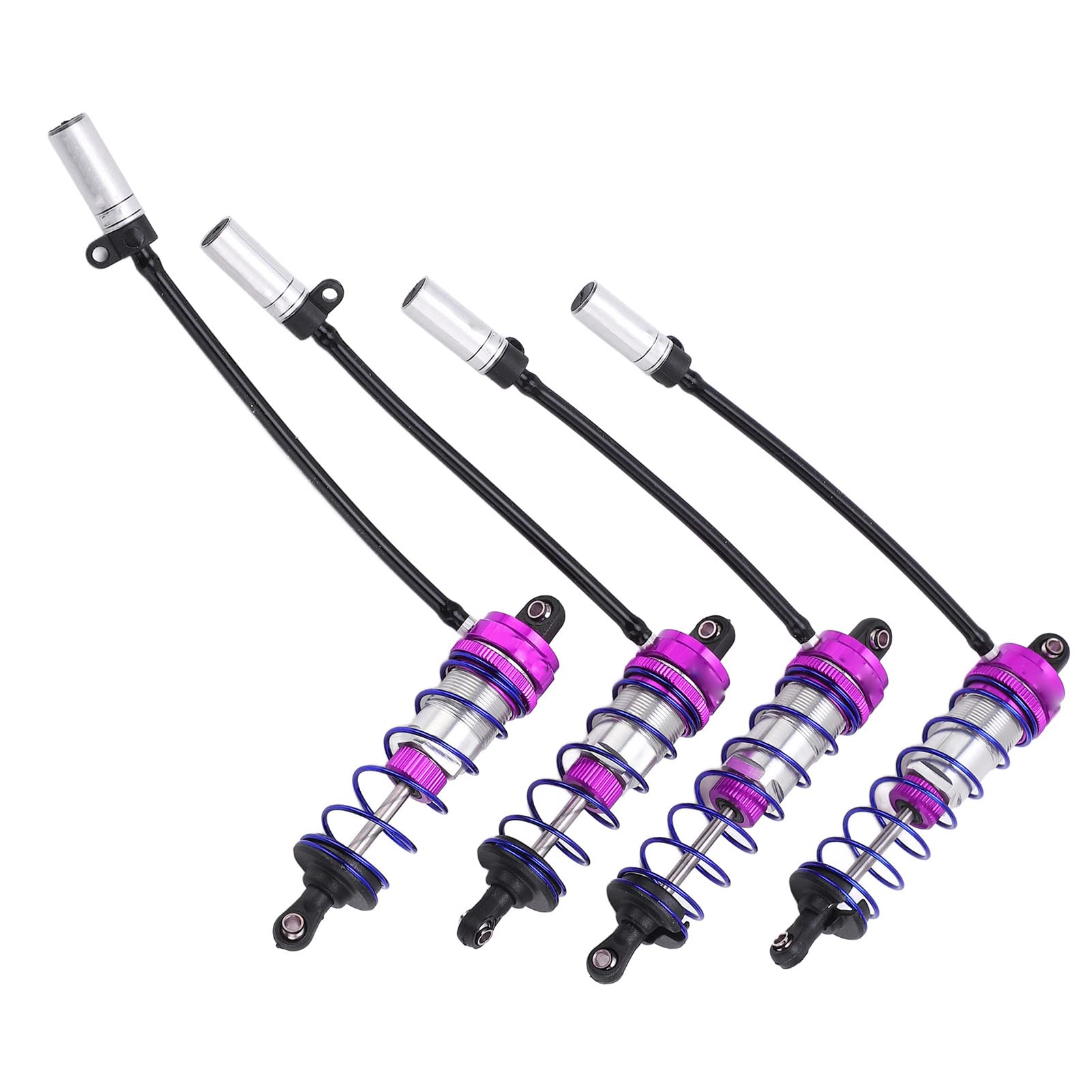 Amortyzator ze stopu aluminium regulowany olej 92mm przód 105mm tylny amortyzator samochodowy RC do samochodu 1/10 RC (fioletowy)