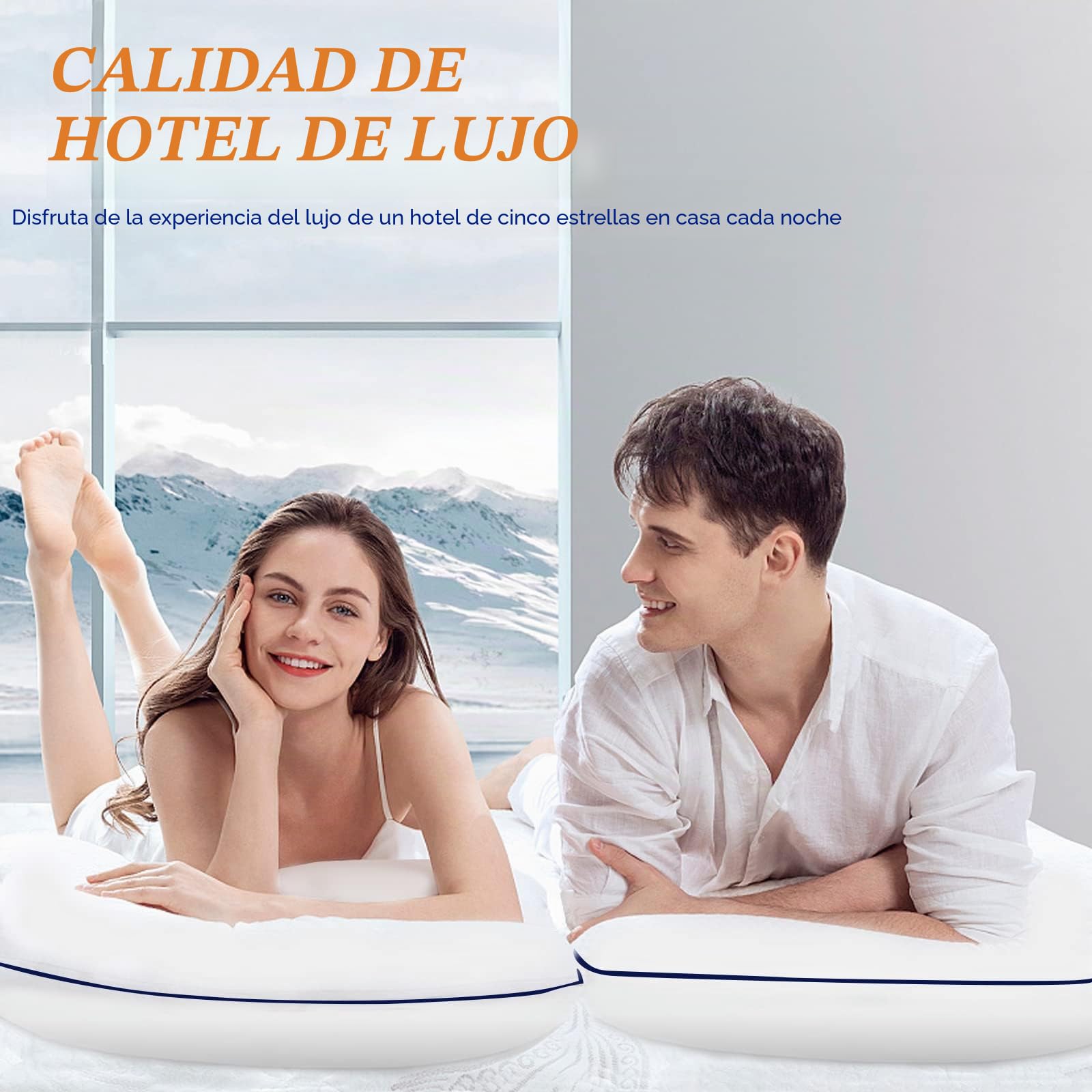 MZOIMZO Almohadas de cama para dormir, tamaño King, juego de 2, calidad de hotel refrescante con relleno alternativo de plumón suave de primera calidad para personas que duermen de espalda, boca abajo