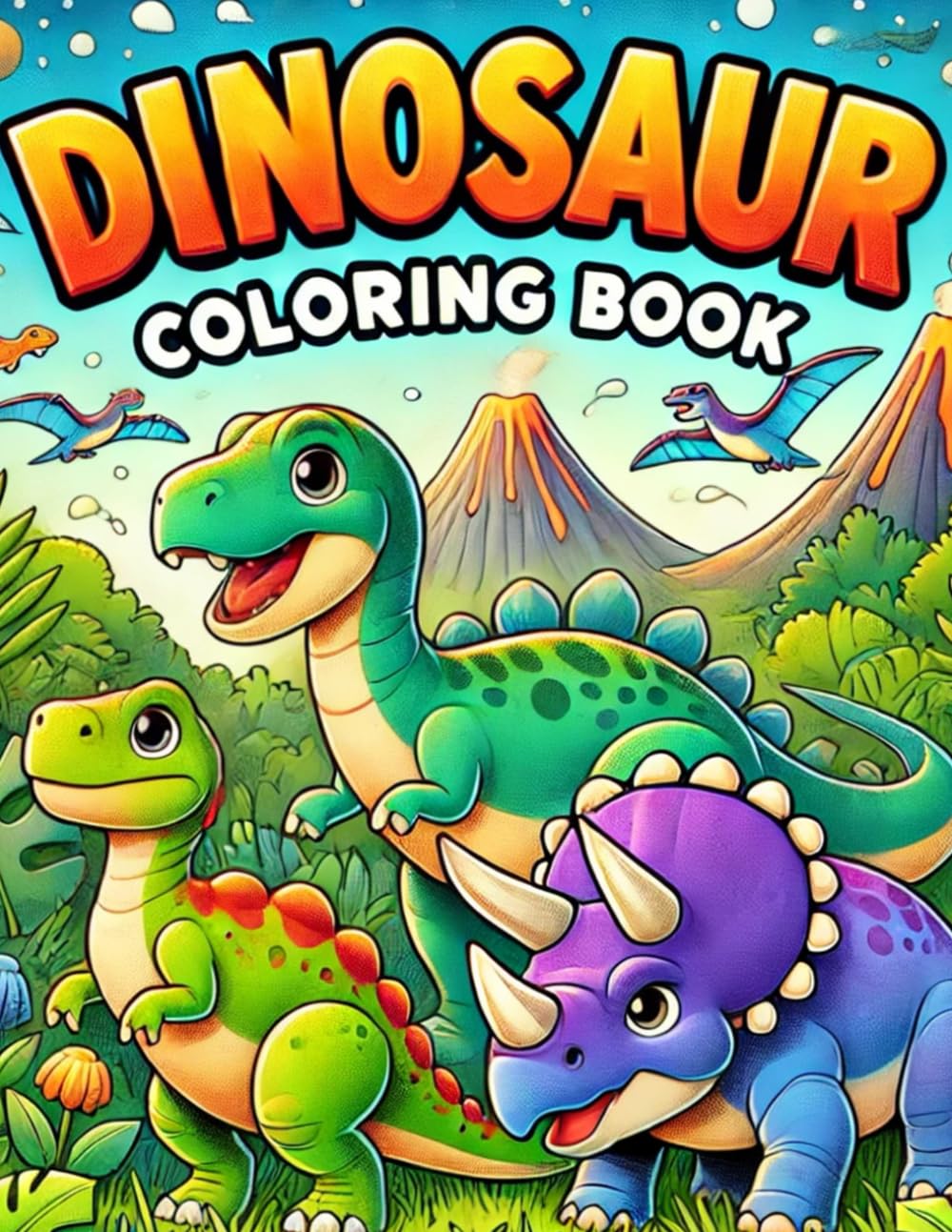 Dinosaur Coloring Book for Kids: Funny Dinosaur Illustrations For Coloring - Prehistoric creatures For Kids.