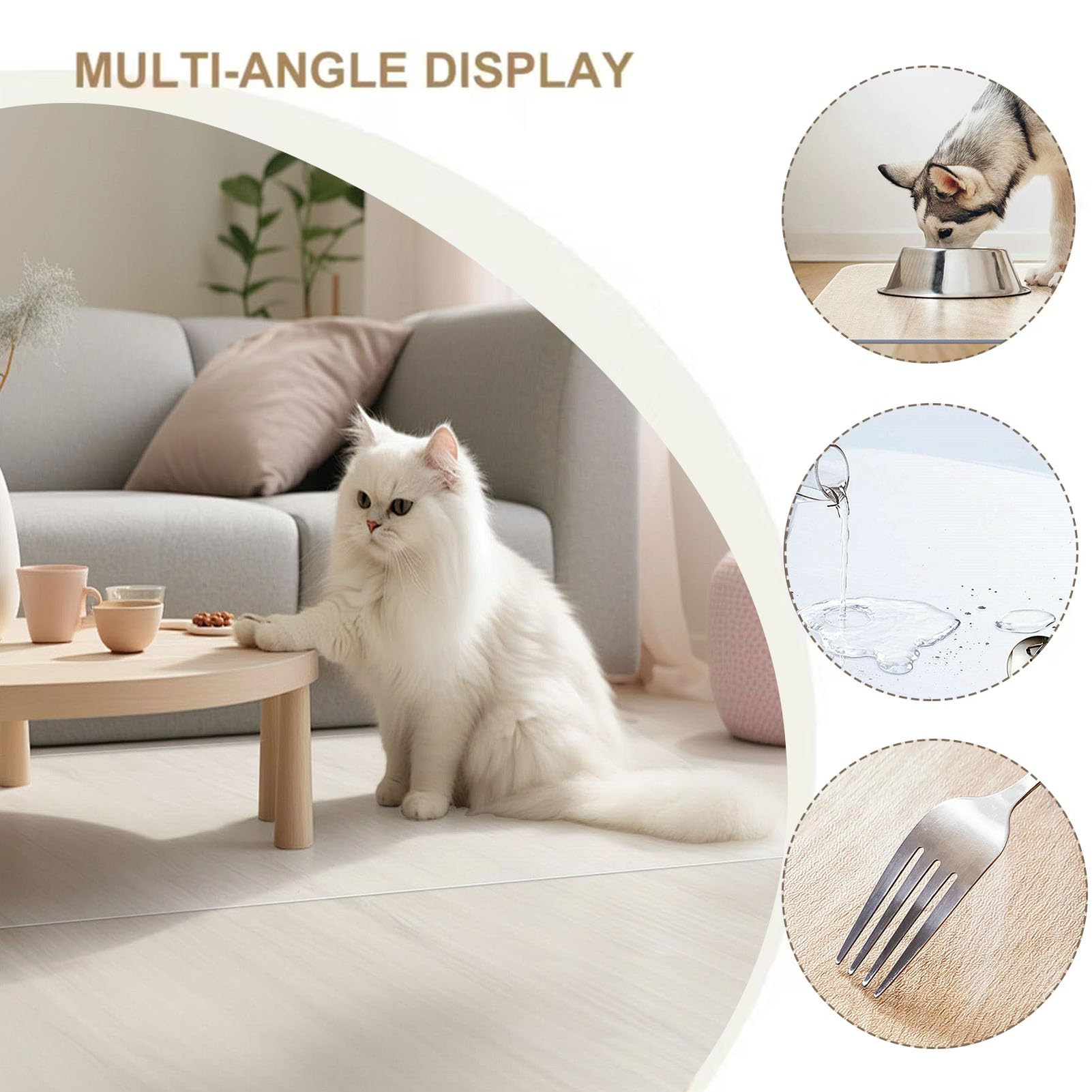 Tapis de protection de sol antidérapant en PVC transparent de 2 mm pour sols durs, résistant aux rayures, idéal pour la maison, le bureau et les études, protège les sols en bois