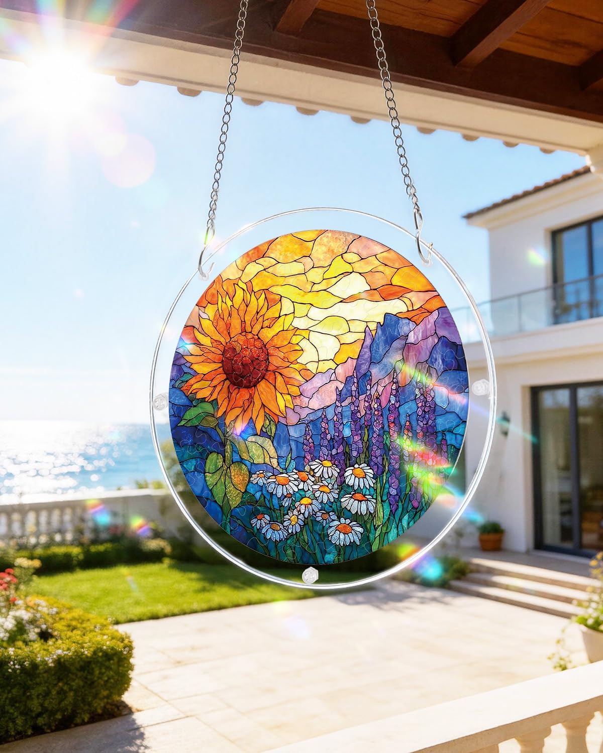 Acrylic Suncatcher Puzzle, Sunflower Meadow-7.4 in image 3