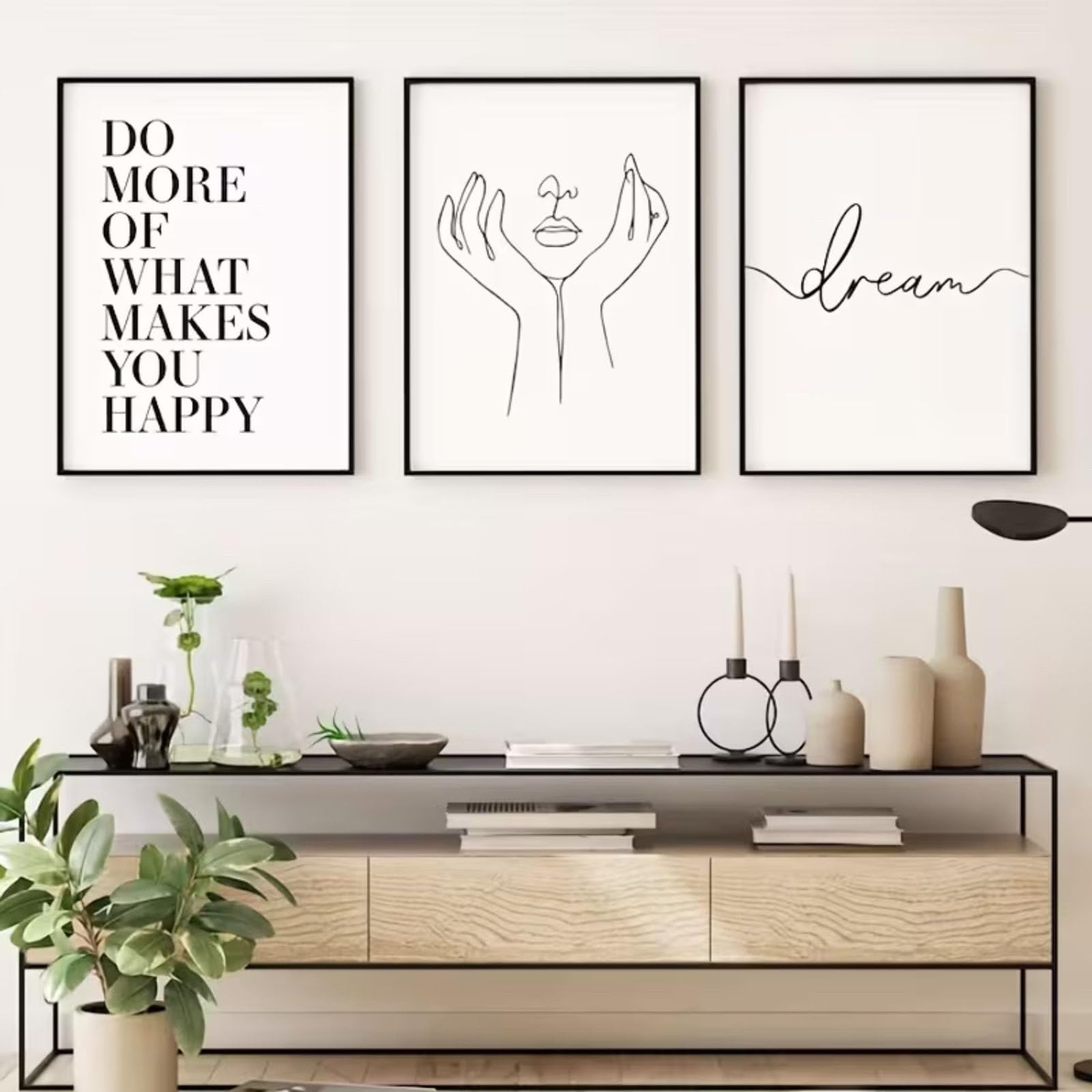 Jorcedi 30X40cm Set Of 3 Posters, Minimalist Pictures, Modern Wall Art, Black And White Love Line Art, Abstract Canvas Wall Art Pictures, Art Posters For Living Room And Bedroom, Unframed (30X40cm)