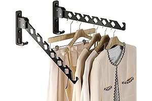 Wall Mounted Retractable Folding Door Mounted Coat Rack Organizer