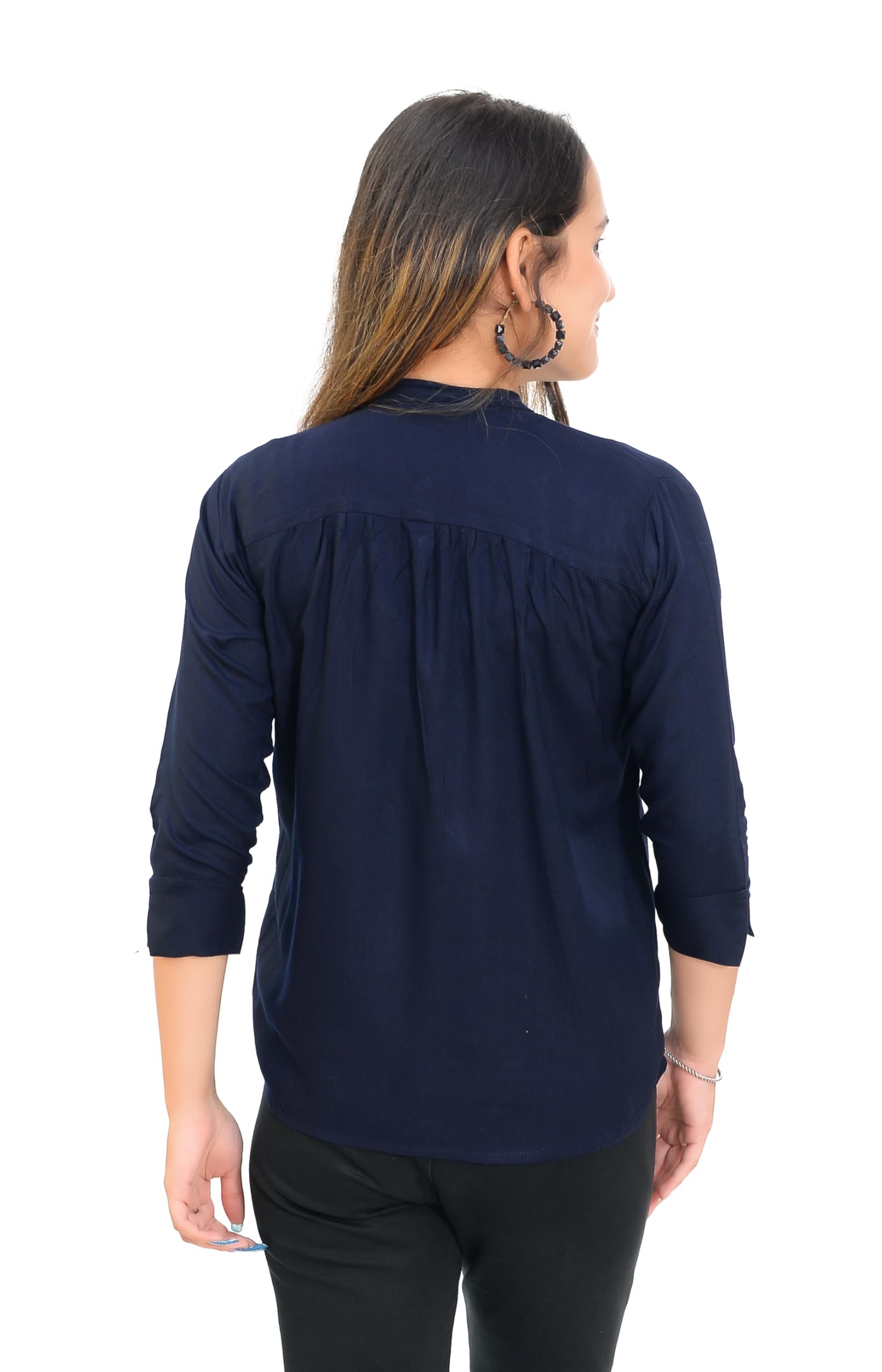 SNIFFY Rayon Casual Girls Short Kurta Blue 2