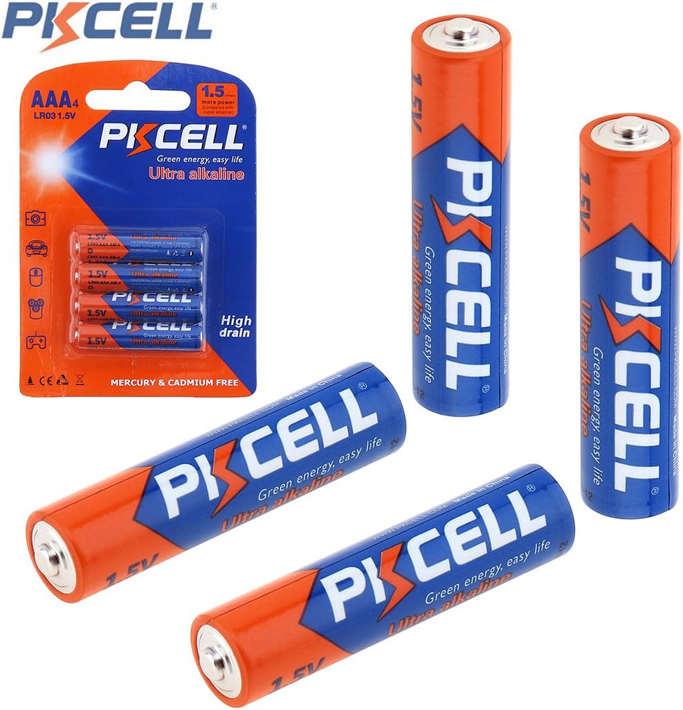 PKCell 5 Pack 1.5V AAA Alkaline Battery, High Performance