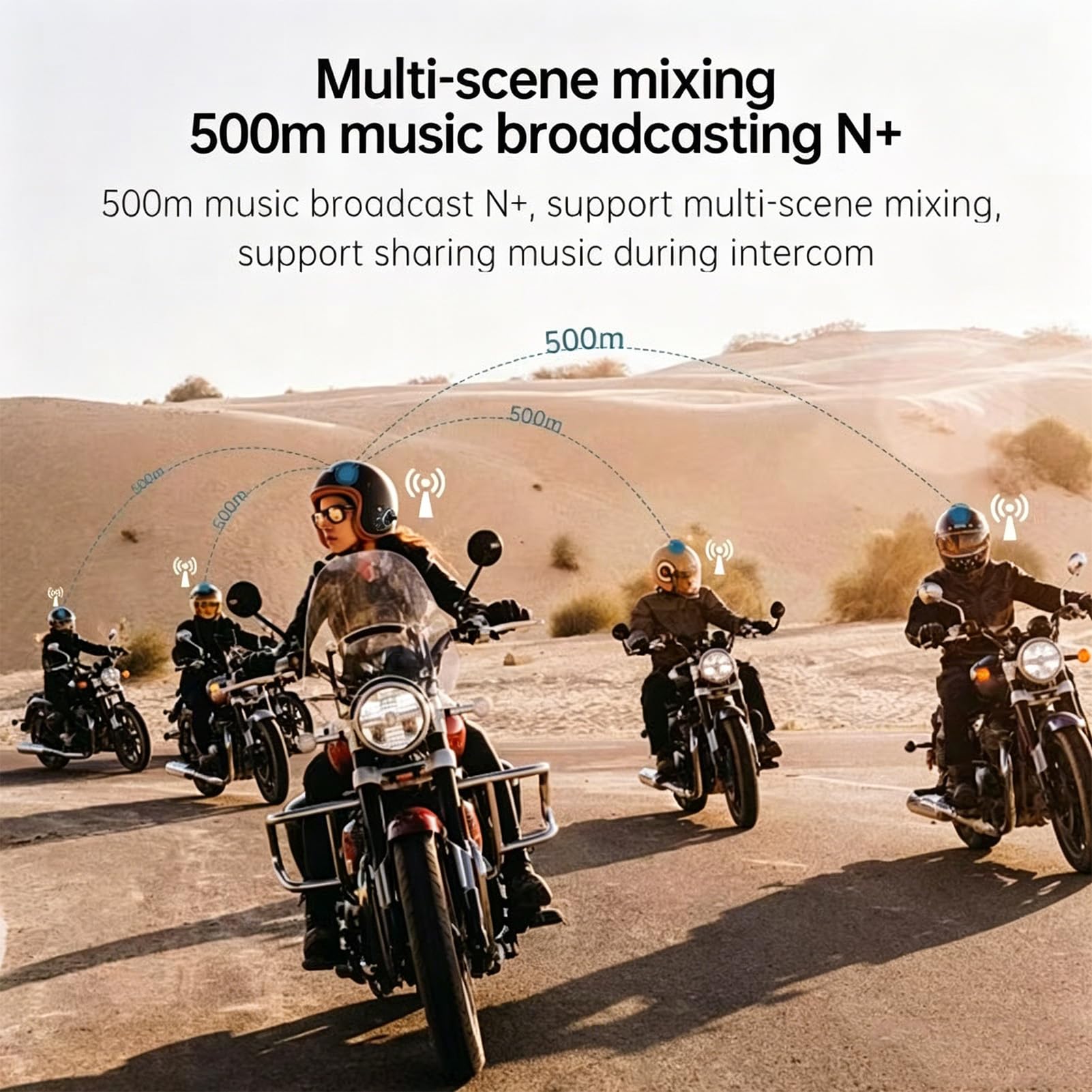 Elprico Fotocamera con Auricolare Bluetooth per Casco da Moto, Ricarica Rapida 1080P IPX6, Riduzione del Rumore con Doppio Microfono, Batteria da 1500 MAh, Altoparlanti da 40 Mm, PC ABS,
