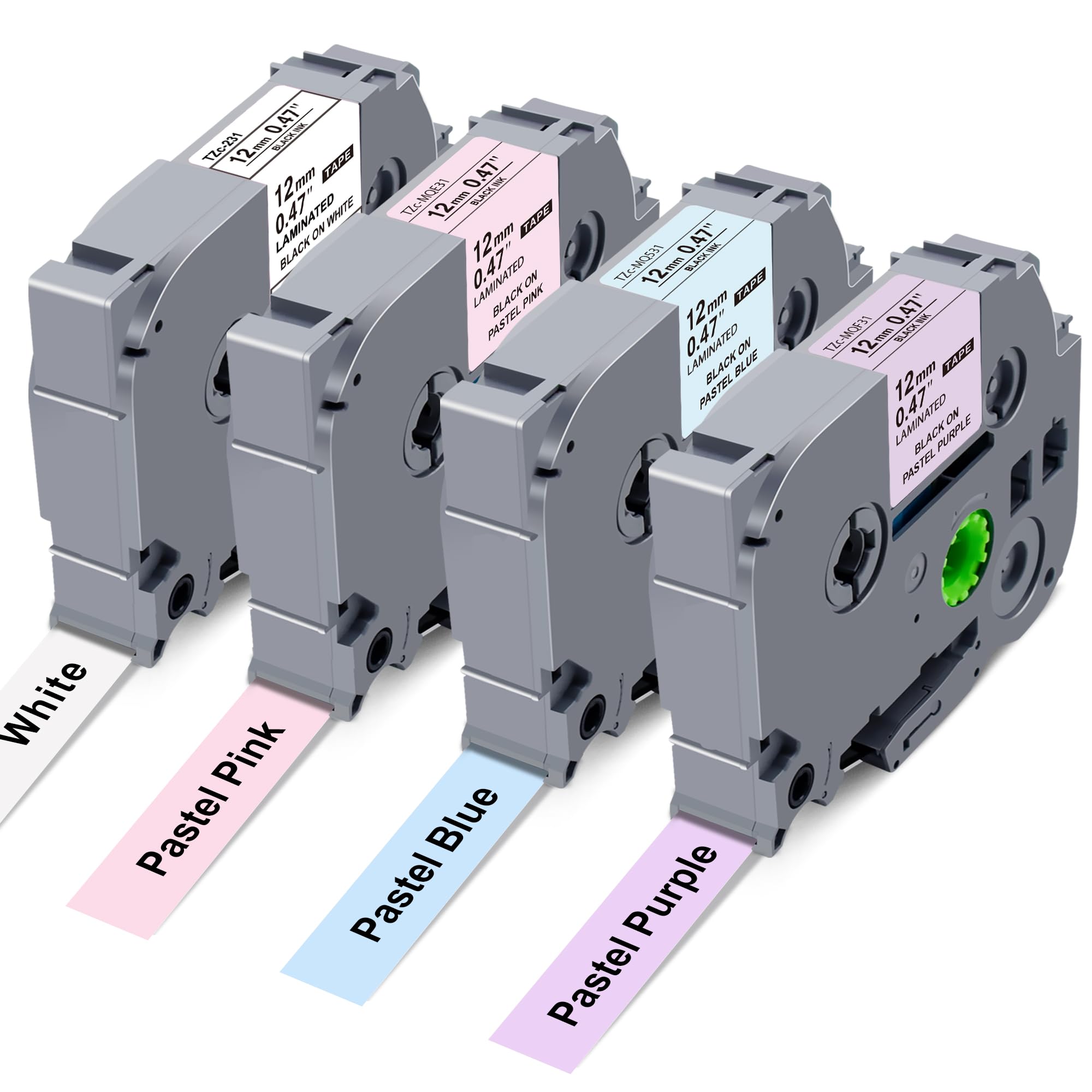 ヒメルページ Amazon.com: 4-Pack Compatible with Brother Label Maker Tape 12mm