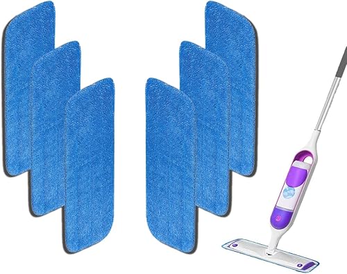 Miniatura 1 de Almohadillas de microfibra compatibles con Swiffer PowerMop, repuestos de almohadillas planas lavables para mopa (azul) para limpieza en húmedo y