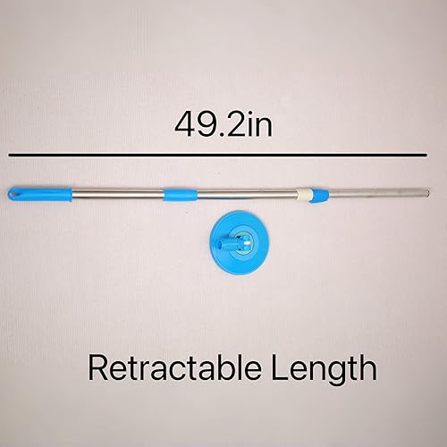 Miniatura 3 de LeoJiang Mango de repuesto de trapeador giratorio giratorio de 360 grados, mango de repuesto telescópico para herramientas de limpieza, versión